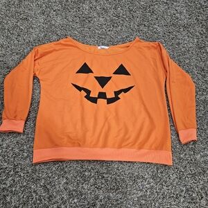 Pumpkin Off-Shoulder Long Sleeve Tunic